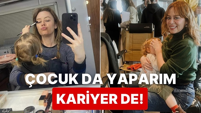 Çocuk da Yaparım Kariyer de Diyen Demet Evgar'ın Sette Kızı Mavi'yi Emzirdiği Pozlar Kalbimizi Sıcacık Yaptı