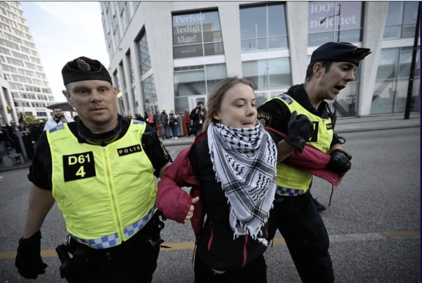 Greta Thunberg, a well-known environmental activist, stood in solidarity by participating in these demonstrations.