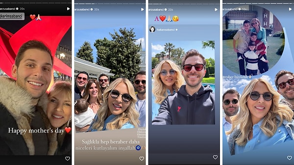 Anneler Günü'nü dolu dolu yaşayan Arzu Sabancı'dan ise tüm çocuklarıyla ayrı ayrı ve hep birlikte olduğu pozlar da geldi.