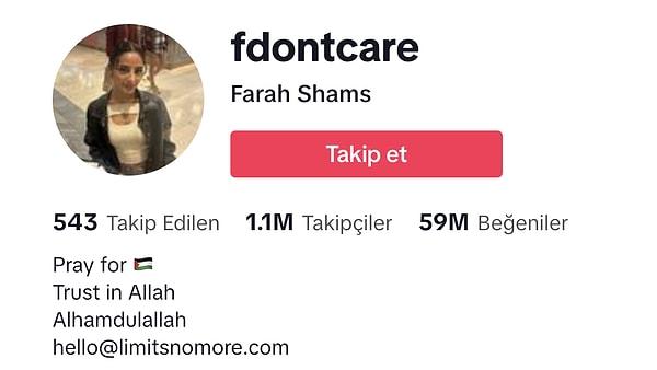 Farah Shams çektiği kısa videolarla yüksek takipçi sayısına ulaşmış bir fenomen. Son durağı da Antalya'ydı.