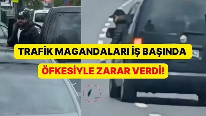 Trafiğin Ortasında Yanındaki Araca Zarar Verip Kaçan Adamın Görüntüleri Bu Kadarı da Olmaz Dedirtti