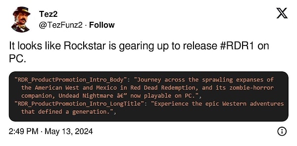 Codes discovered in the Rockstar Games client have sparked excitement among players for a potential PC version of Red Dead Redemption.