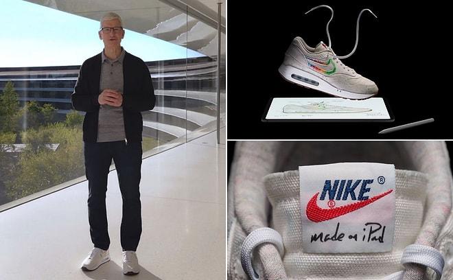 Tim Cook Wears Nike Shoes Designed With The New iPad At Product Launch Event