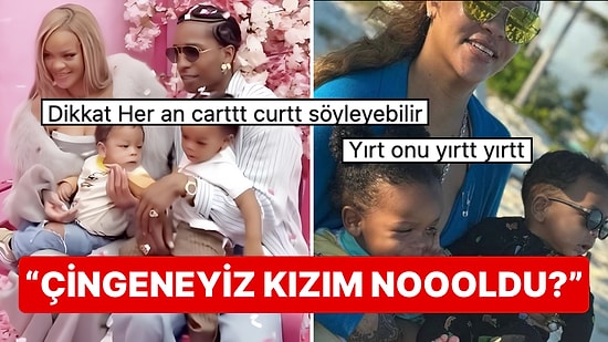 Evinin Kadını Rihanna'nın Oğulları Rza ve Riot Rose ile Verdiği Poza Yapılan Türlü Türlü Yorumlar Güldürdü