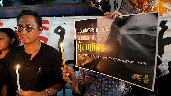 Taylandlı 28 yaşındaki Netiporn Sanesangkhom, girdiği açlık grevinin ardından hayatını kaybetti.