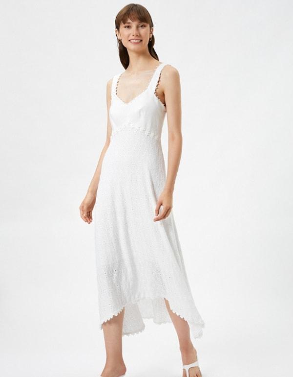 8. Rachel Araz X Koton - Fisto Çiçekli Askılı Midi Elbise modeli, sezonun trendlerini takip edenlere özel.