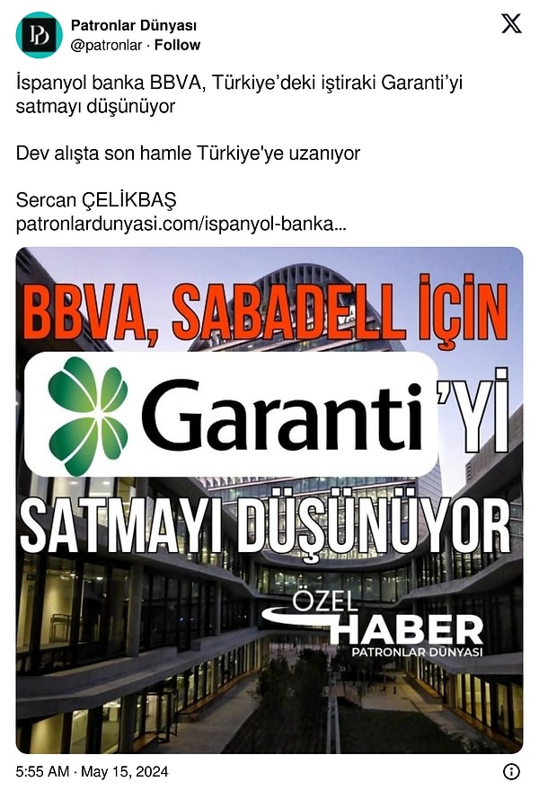 Satış haberi GARAN hisselerinde de etkili olurken, dün günü 90 TL'den tamamlayan işlemler, bugün açılışta 90,30'dan 86,35'e kadar gerilemeye yol açtı.