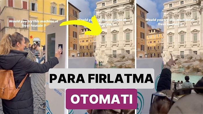 Turistler İçin Yöntemler Bitmez: İtalya'daki Trevi Çeşmesi'ne Konulan Para Fırlatma Otomatı Görenleri Güldürdü