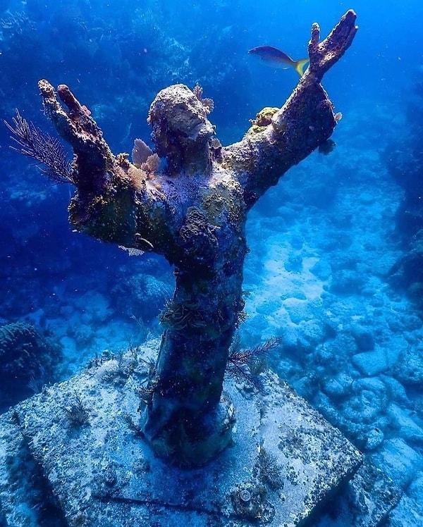 3. Derinliklerin İsa'sı dünyanın en eşsiz bronz heykellerinden biridir.  Guido Galletti tarafından 1954 yılında yapılan heykel, Akdeniz'in dibine, İtalyan Rivierası'ndaki Camogli ve Portofino arasına, yerleştirilmiş ve masmavi sularla kucaklaşarak bugüne kadar orada kalmıştır.