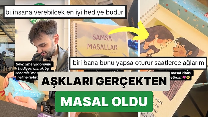 Aşkları Gerçekten Masal Oldu: Bir Kadın Yıl Dönümü Hediyesi Olarak Aşklarını Bir Masal Kitabı Haline Getirtti