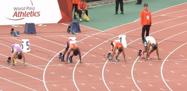 Para Atletizm Dünya Şampiyonası'nda yarışan görme engelli milli sporcu Serkan Yıldırım, 100 metre finalinde yarıştı.