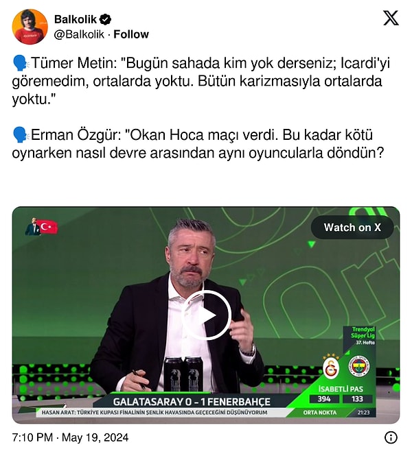 Yorumcular, Galatasaray'ın oyununu etkisiz buldu.