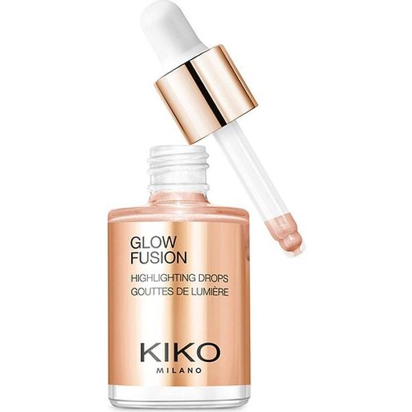 9. Süper ışıltılı etkisiyle bir damlası ile bile yüzünüzü aydınlatacak olan Kiko Milano Glow Highlighting Drops.
