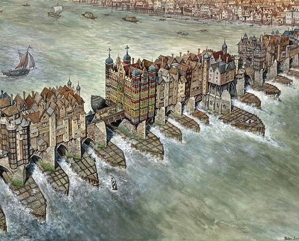 Eski Londra Köprüsü, zamanında Avrupa'daki en uzun yerleşim yeri olan köprüydü.