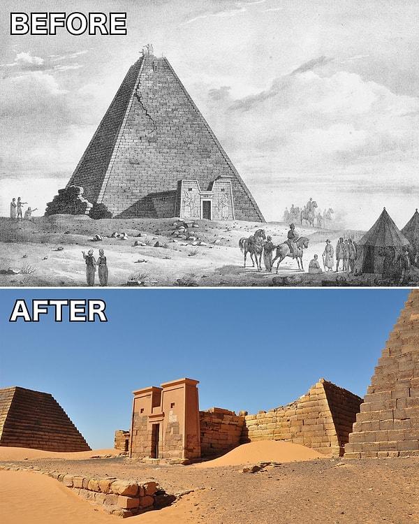 Sudan'da bulunan Büyük Piramit, Mısırlılardan esinlenen Nübyeli hükümdarların emriyle, MÖ 800 ile MS 300 yılları arasında Nil vadisinde inşa edilmiştir.