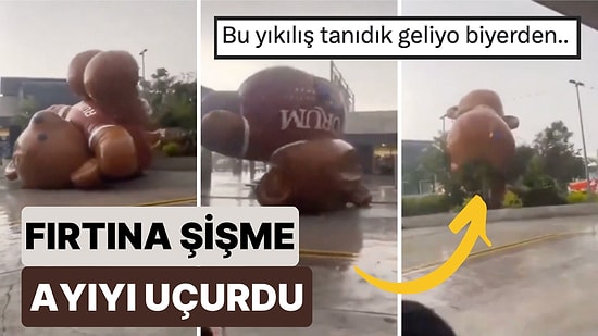 Meksika’da Fırtına Sebebiyle Bir Mağazanın Maskotu Uçunca Ortaya Korku Filmlerini Aratmayan Görüntüler Çıktı