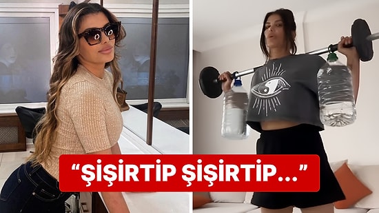 Su Bidonlarını Halter Niyetine Kullanan Hatice'nin 'Ağırlık' Kaldırdığı Anlarla Yaptığı Gönderme Olay Oldu!