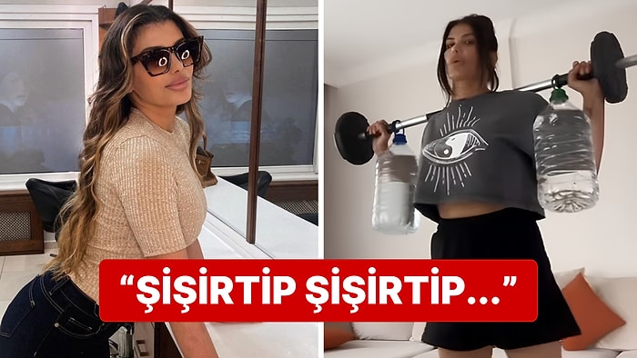 Su Bidonlarını Halter Niyetine Kullanan Hatice'nin 'Ağırlık' Kaldırdığı Anlarla Yaptığı Gönderme Olay Oldu!