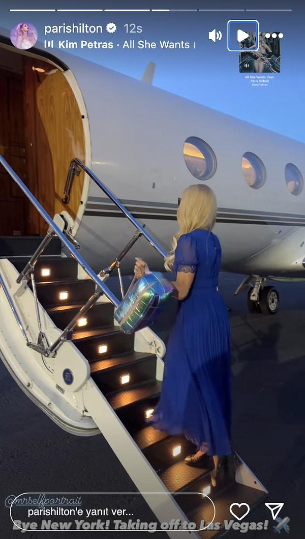 Paris Hilton özel jetine atladı.