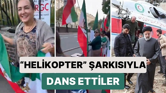 Londra'daki İranlı Devrim Karşıtları İran Büyükelçiliği'nin Karşısında "Helikopter" Şarkısıyla Dans Etti