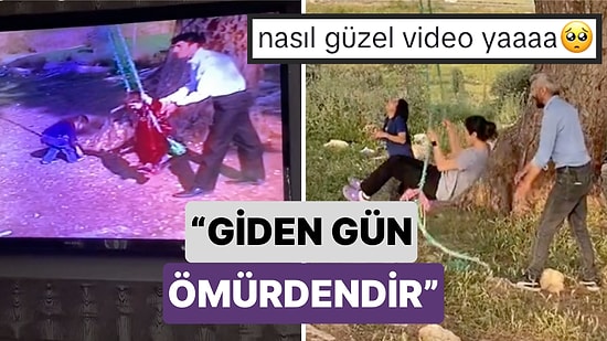 Çocukken Ağaca Kurulmuş Salıncağıyla Eğlendiği Anları Yeniden Canlandıran Kadının Duygulandıran Videosu