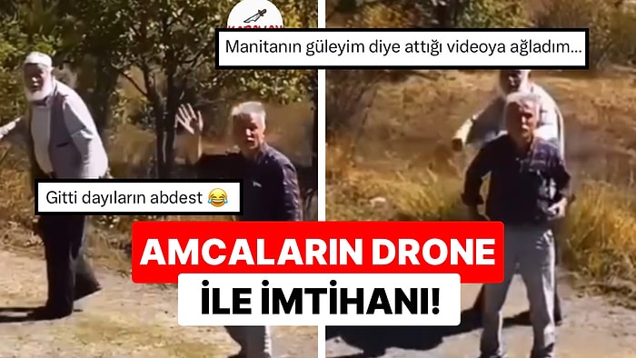 İlk Defa Havada Drone Görünce Korkudan Koşarak Kaçan Masum Amcalar