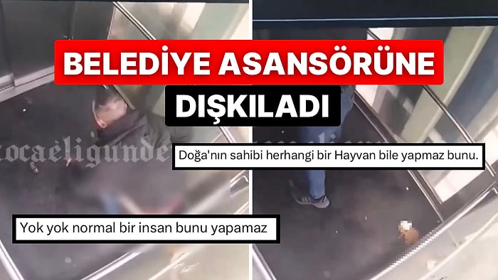 Görüntüler Kocaeli’nden! Bir Şahıs Belediye Asansörüne Dışkısını Yaptı