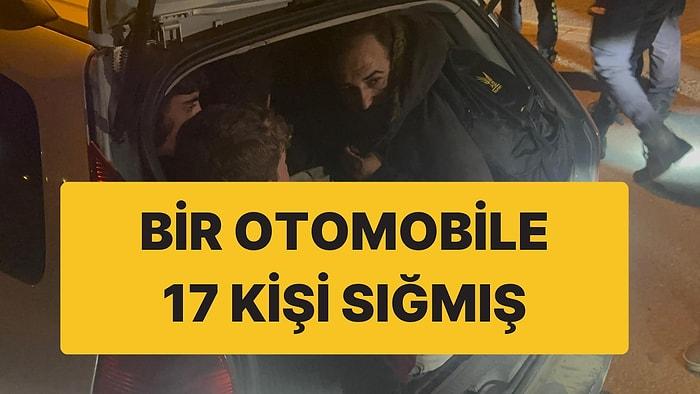 Bulgaristan Plakalı Araç: Bir Otomobile 17 Kişi Birden Sığmış