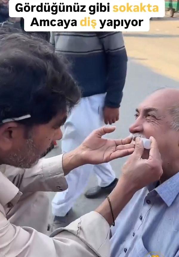Şimdilerde ise Pakistan’da sokakta hizmet veren bir dişçi viral olmuş durumda.