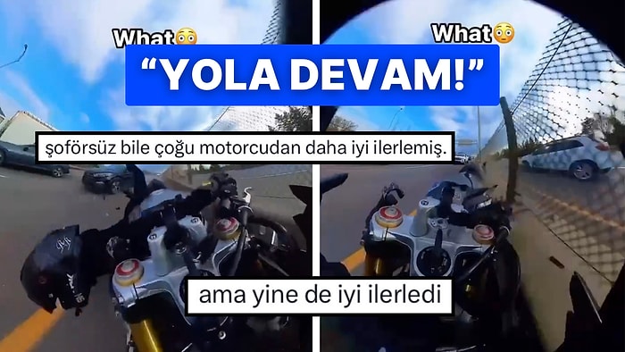 Kaza Yapıp Sürücüsü Düşen Motor Trafikte Metrelerce İlerlemeye Devam Etti: “Şoförsüz Daha İyi İlerlemiş”