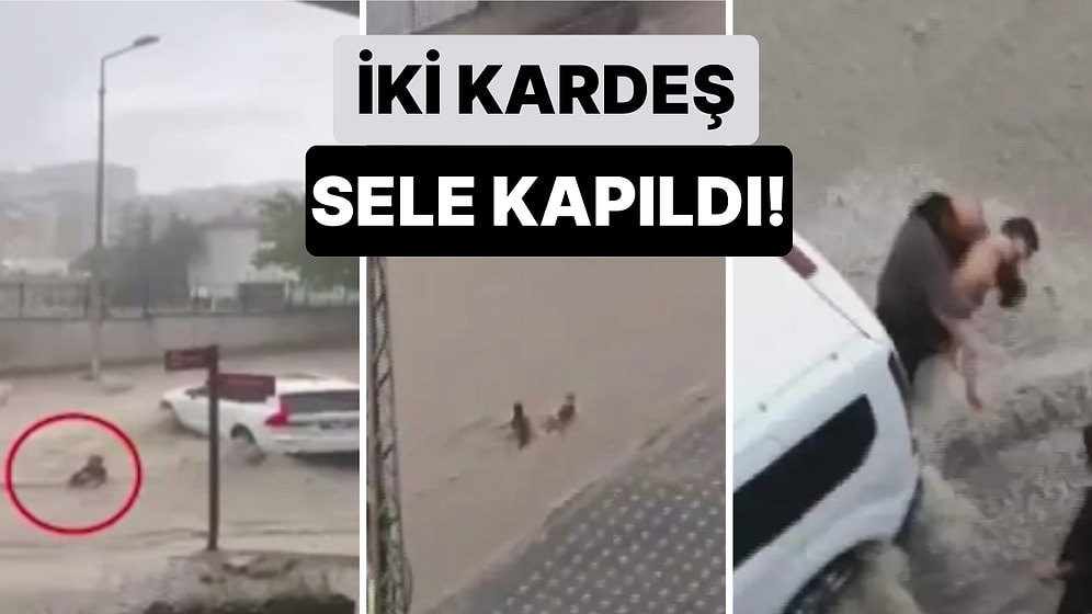 Ankara'da Sel Sularına Kapılıp Bir Aracın Altına Sıkışan 2 Kardeş Vatandaşların Yoğun Çabasıyla Kurtarıldı