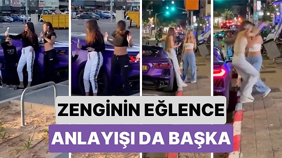 Zenginin Eğlencesi de Başka: Bir Adam Lüks Aracıyla Fotoğraf Çekilmeye Çalışan Gençleri Korkutarak Eğlendi