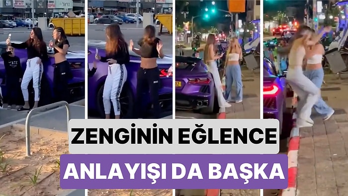 Zenginin Eğlencesi de Başka: Bir Adam Lüks Aracıyla Fotoğraf Çekilmeye Çalışan Gençleri Korkutarak Eğlendi