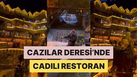 Korku Filmlerini Aratmayacak Tasarım: Trabzon'da Bir Restoran Cadı Figürlü Dekorasyonuyla Gündem Oldu