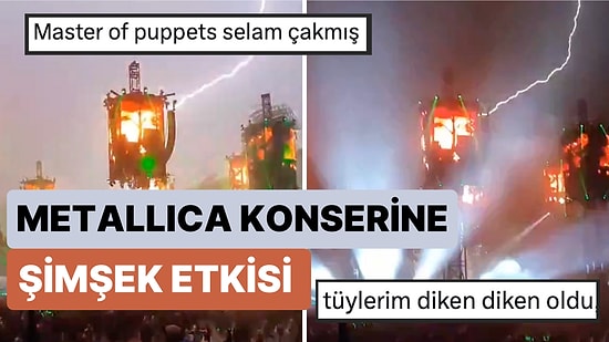 Münih'teki Metallica Konserinde "Master of Puppets" Çalarken Şimşek Çakınca Ortaya Harika Bir Görüntü Çıktı