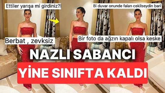 Nazlı Sabancı'nın Sima Tarkan'ın Nişanı İçin Tercih Ettiği Kırmızı Takımı Yine Geçer Not Alamadı