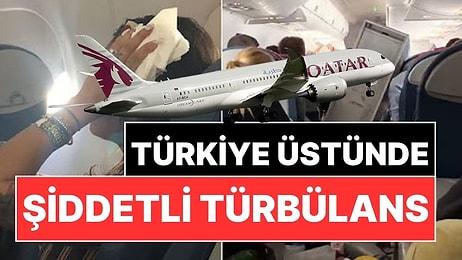 Katar Uçağında Korku Dolu Anlar! Türkiye Üzerinde Türbülansa Girdiler, Yaralılar Var!