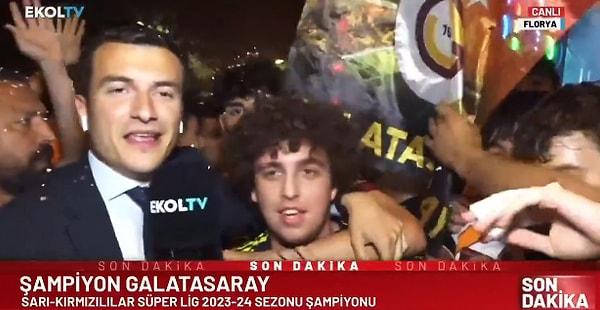 Canlı yayında yanına giden muhabir, Fenerbahçeli gençle konuştu. Genç: ''Kutlama Göremiyoruz, bari burada kutlama yapalım.'' dedi.