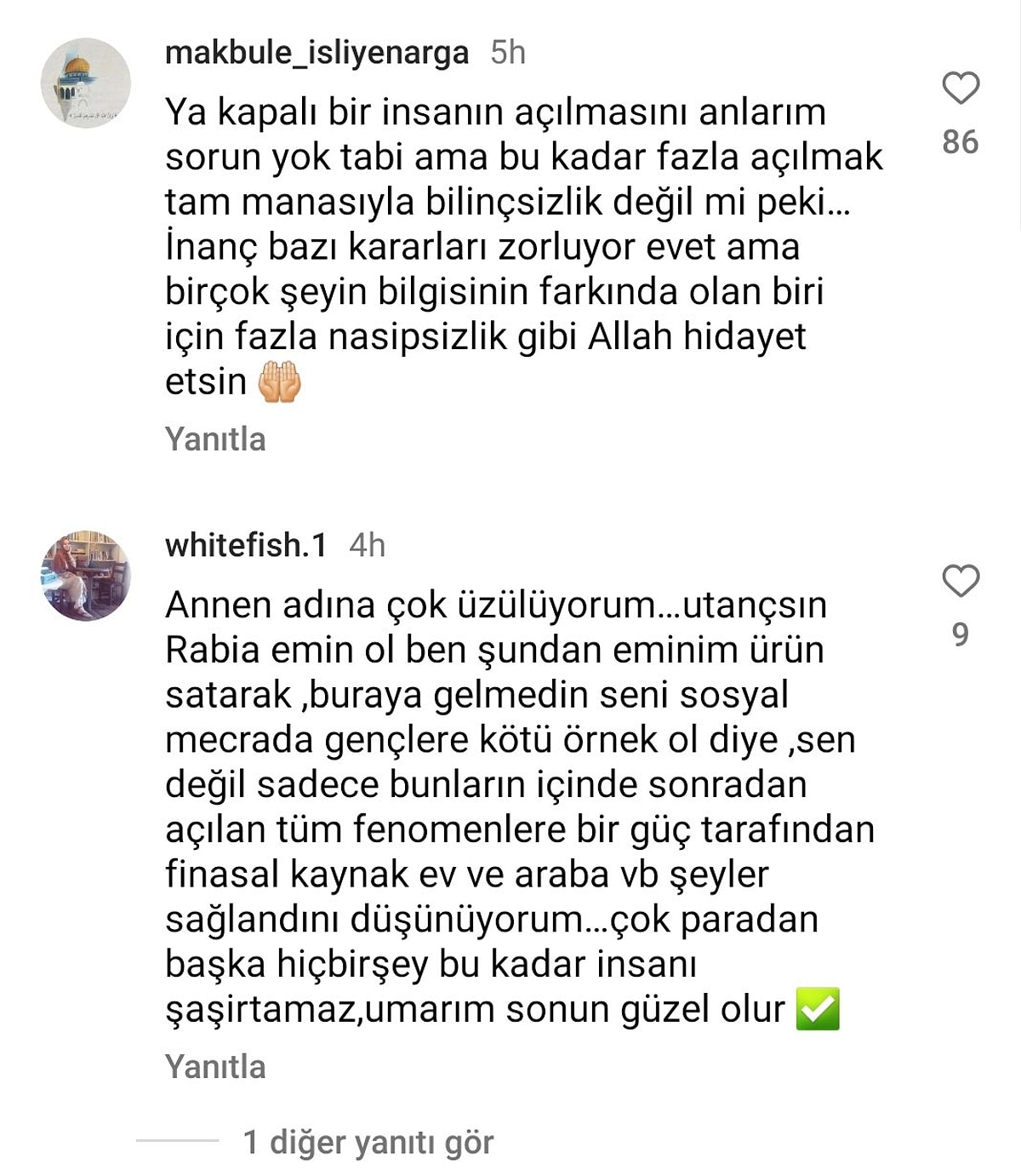Attığı Reels videosuna şu yorumlar geldi. 