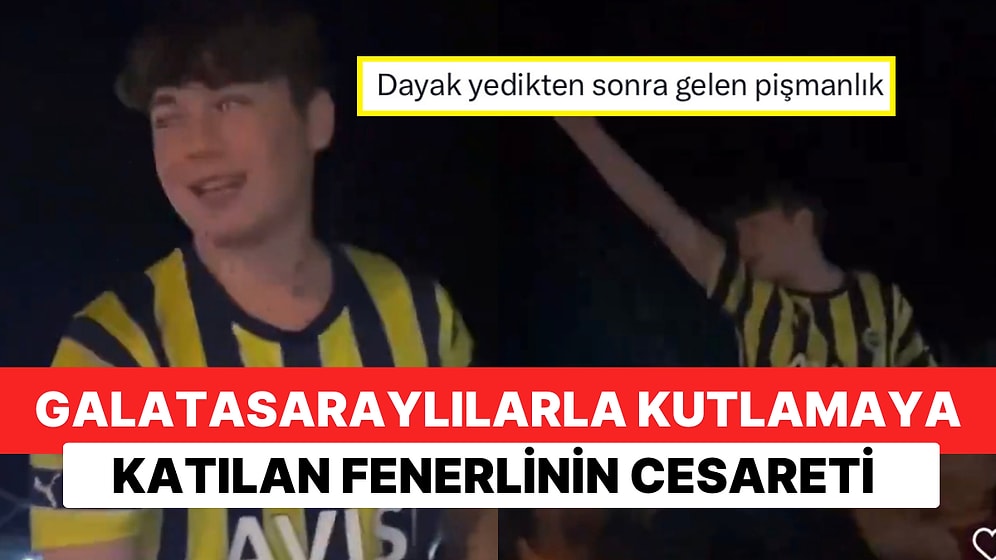 Şampiyonluk Kutlamalarında Galatasaraylılara Eşlik Eden Fenerli Gencin Kendini Tutamayıp Küfrettiği Anlar