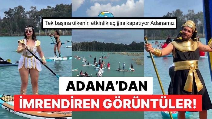 Adana’da Seyhan Nehri Üzerinde Buluşan Sörfçüler Kostüm Partileriyle Görsel Şölen Yarattı!