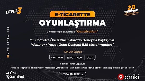 E-Ticarette Oyunlaştırma etkinliği 5 Haziran’da!