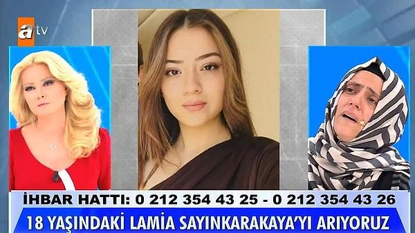 Müge Anlı, programında kayıpları araştırmaya devam ediyor. Birkaç gündür ise 18 yaşındaki Lamia'nın 46 yaşındaki Murat'a kaçtığı konuşuluyordu.