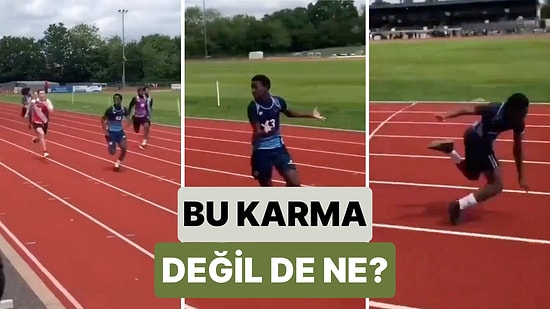 Karma Budur: Yarışmayı Önde Götürürken Arkadaki Yarışmacılara Hareket Yapmak İçin Dönünce Yere Kapaklandı