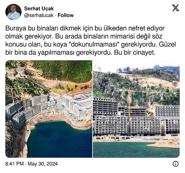 Sosyal medya kullanıcıları ise doğanın eşsiz güzelliğinin içindeki inşaat çalışmalarına dair eleştiride bulundu: 'Bu bir cinayet'