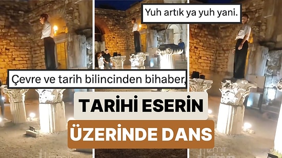 İzmir'de Tarihi Ören Yerindeki Dokunulmazlığı Olan Yerlerin Üzerinde Dans Eden Bir Kadına Halk Tepki Gösterdi