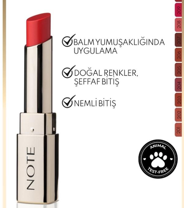 8. Note Iconic Sheer Lipstick Nemlendirici Parlak Ruj 211 Fearless - Kırmızı