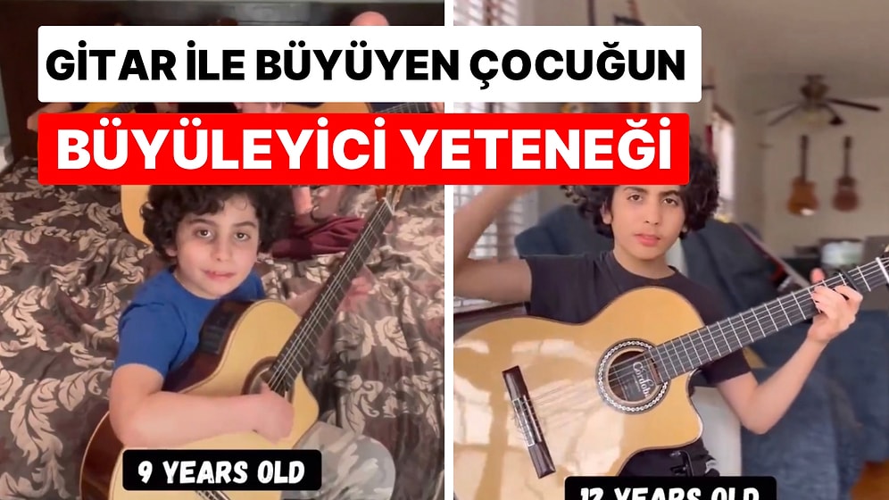 2 Yaşında Gitar ile Tanışan Çocuğun 10 Yıl İçerisindeki Gelişimini Kayda Alınca Etkileyici Anlar Ortaya Çıktı