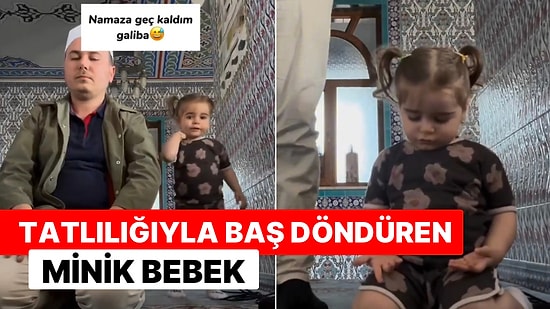 Babasıyla Camiye Giden Tatlı Kızın Küçük Yaramazlıklar Yaptığı Anlara Kalbiniz Eriyecek