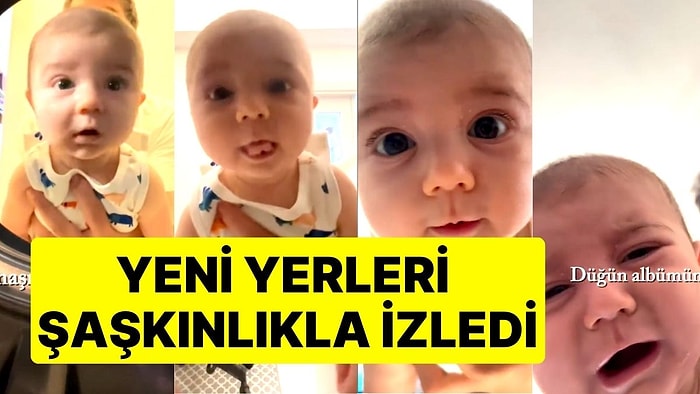 Evin İçinde Görmediği Yerlere İlk Kez Bakan Bebeğin Sevimli Hali!